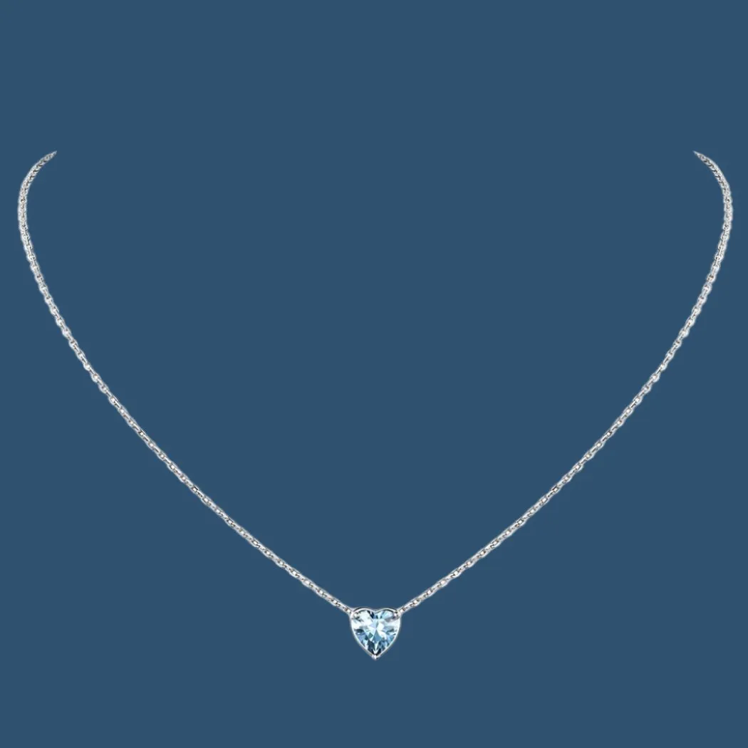 925 Sterling Silver Birthstone Love Heart Necklace - Perfect Birthday & Valentine's Gift for Her