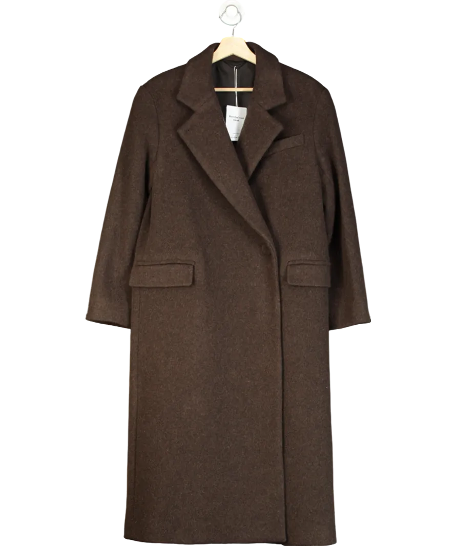& Other Stories Brown Wool Blend Oversized Midi Length Coat UK XS