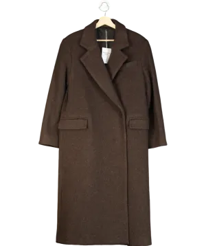& Other Stories Brown Wool Blend Oversized Midi Length Coat UK XS