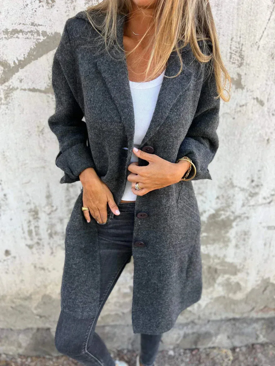 Anna  Casual Single-Breasted Coat