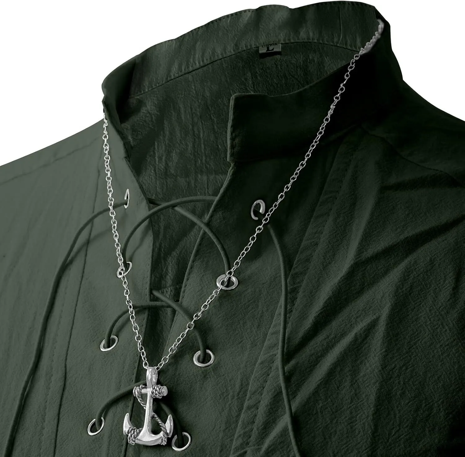 ATTBEA Mens Pirate Renaissance Costume Pirate Shirt Sleeveless Medieval Viking Gothic Celtic Pirate Vest for Men