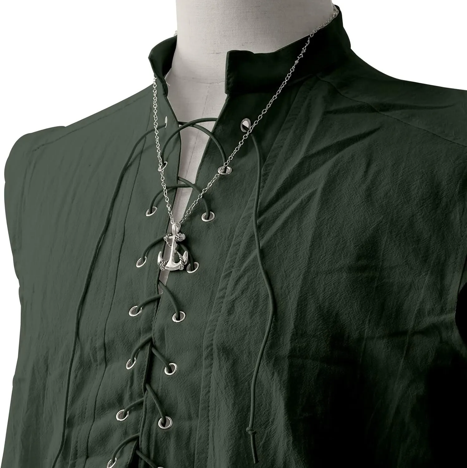 ATTBEA Mens Pirate Renaissance Costume Pirate Shirt Sleeveless Medieval Viking Gothic Celtic Pirate Vest for Men