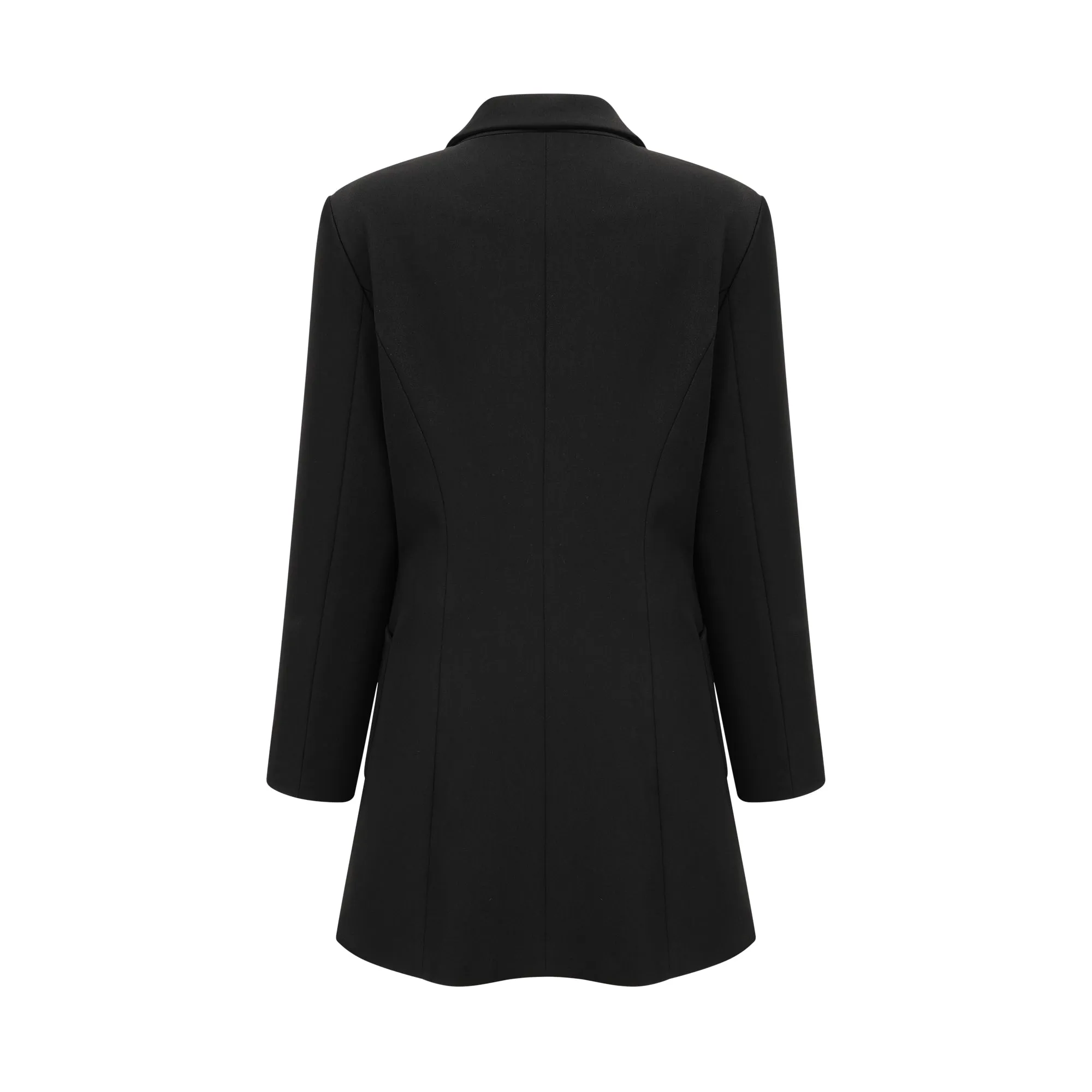 Aurore black single-breasted blazer dress