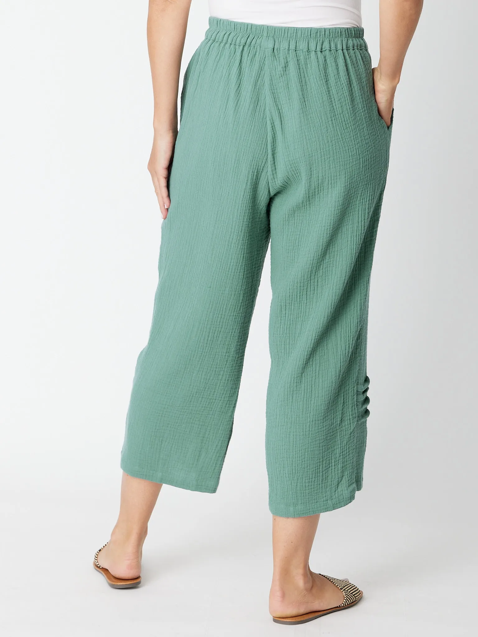 Bonded Pintuck 3/4 Pant - Mint - 30660