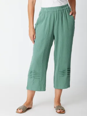 Bonded Pintuck 3/4 Pant - Mint - 30660