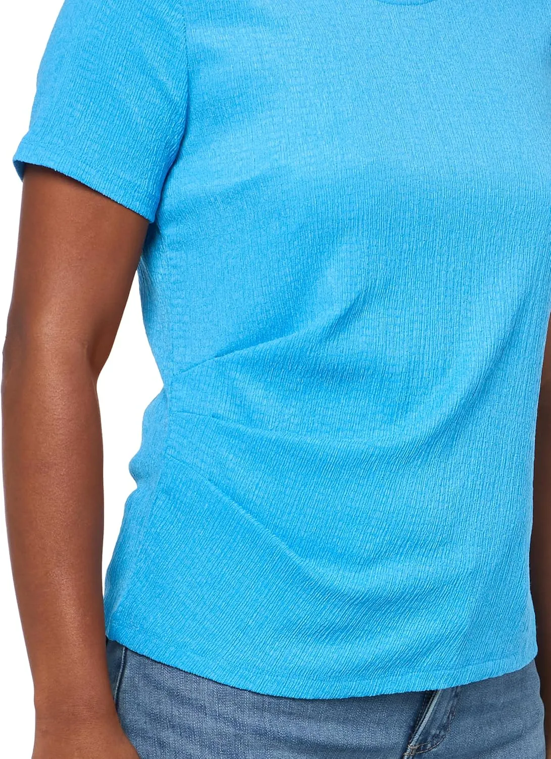 Calvin Klein Women's Ruched Sides Short Sleeve Top