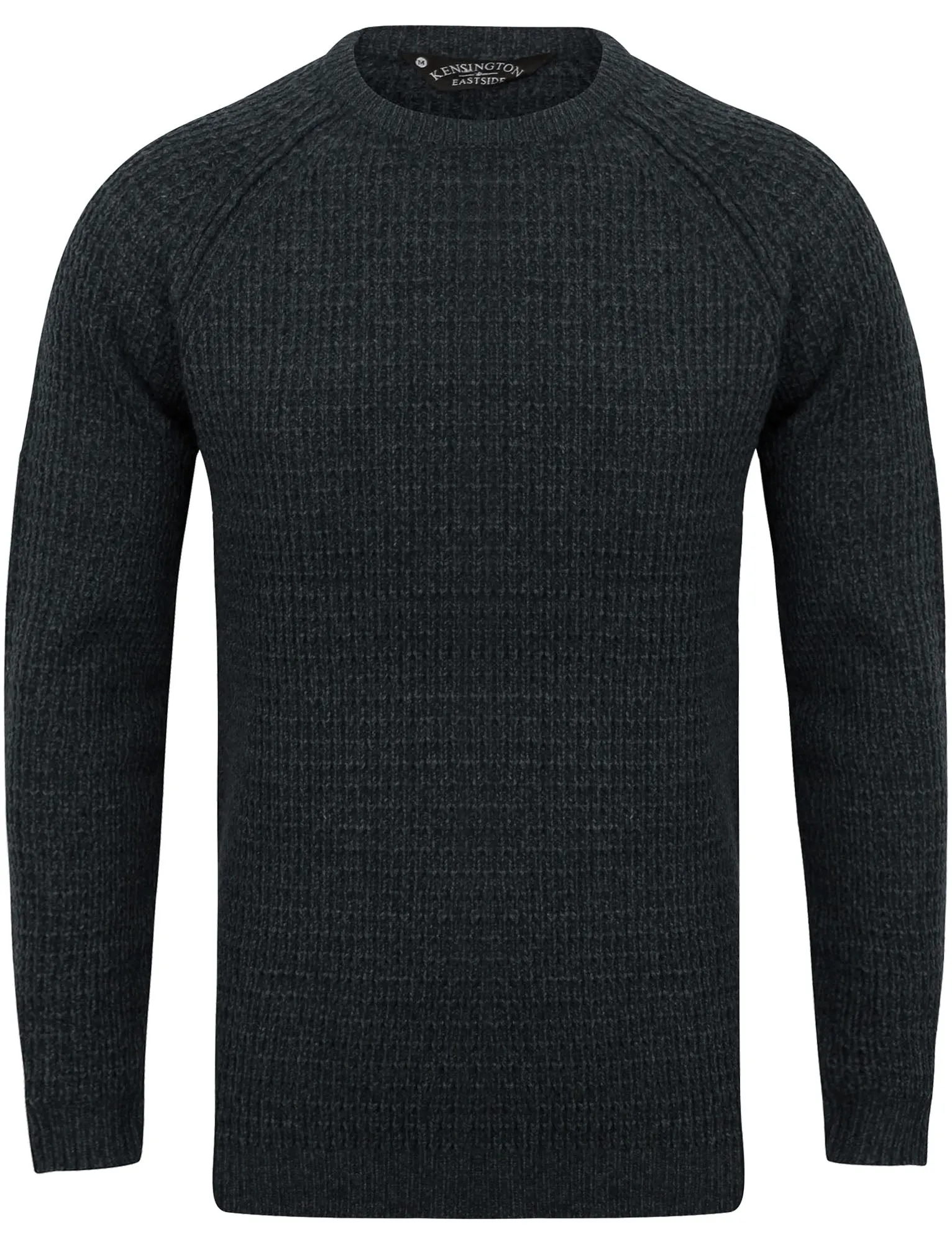 Camdale Waffle Knitted Jumper In Teal / Black - Kensington Eastside