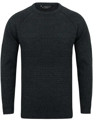 Camdale Waffle Knitted Jumper In Teal / Black - Kensington Eastside