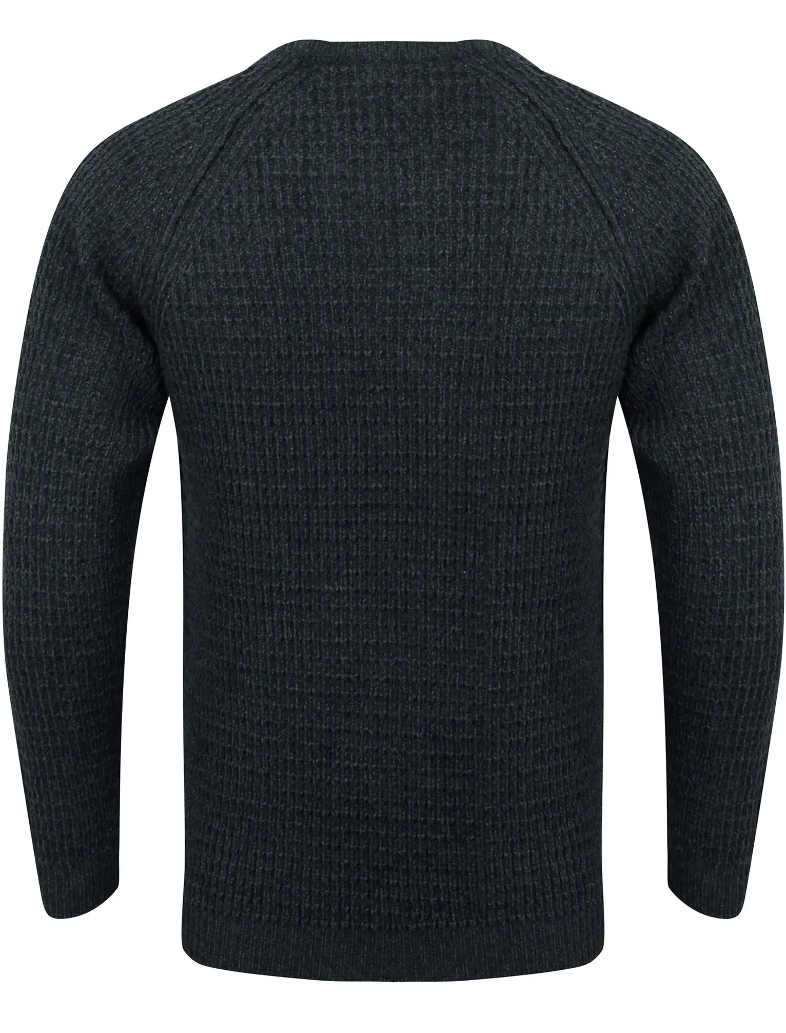 Camdale Waffle Knitted Jumper In Teal / Black - Kensington Eastside