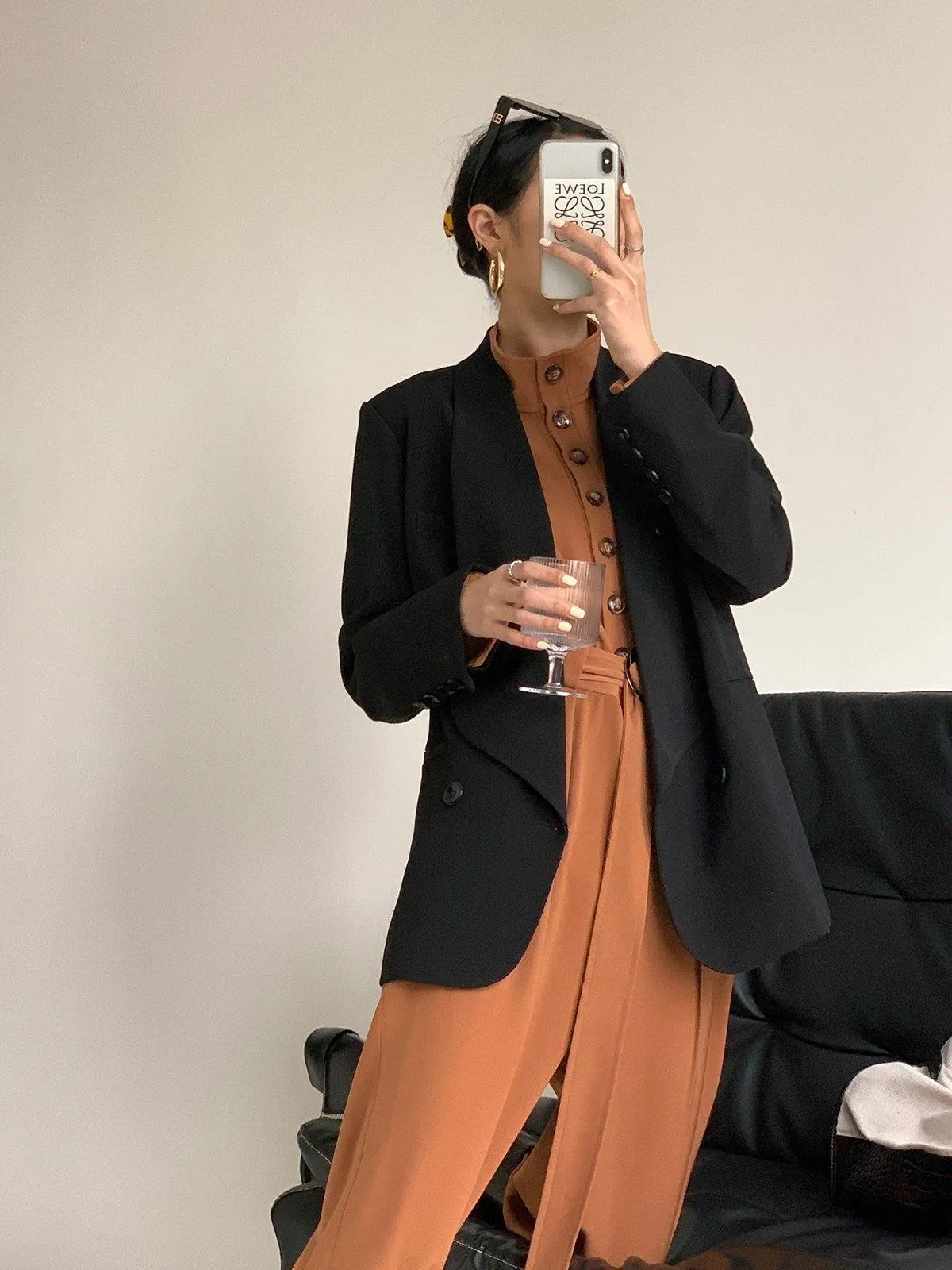 Casual Loose Blazer - Black