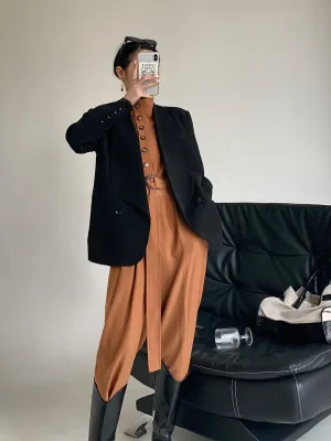 Casual Loose Blazer - Black