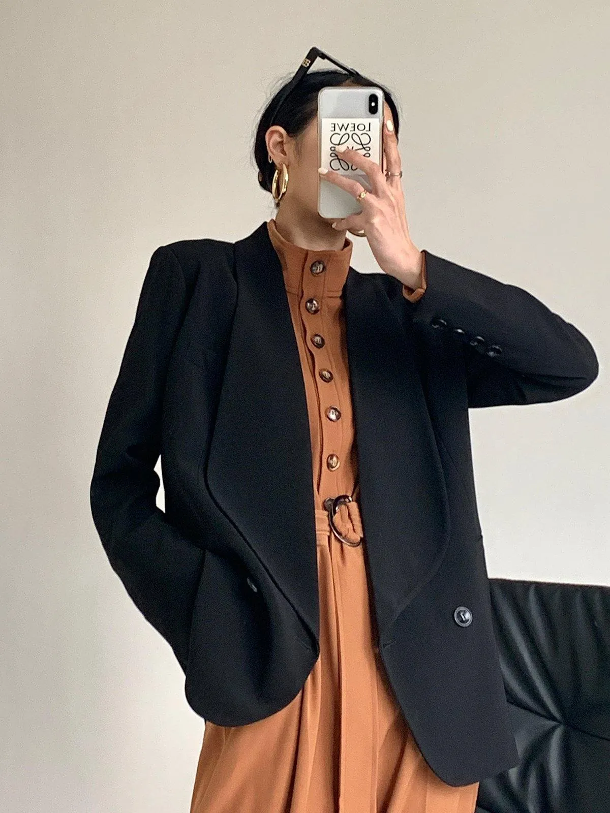 Casual Loose Blazer - Black