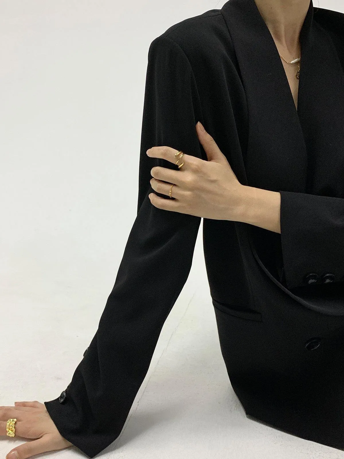 Casual Loose Blazer - Black