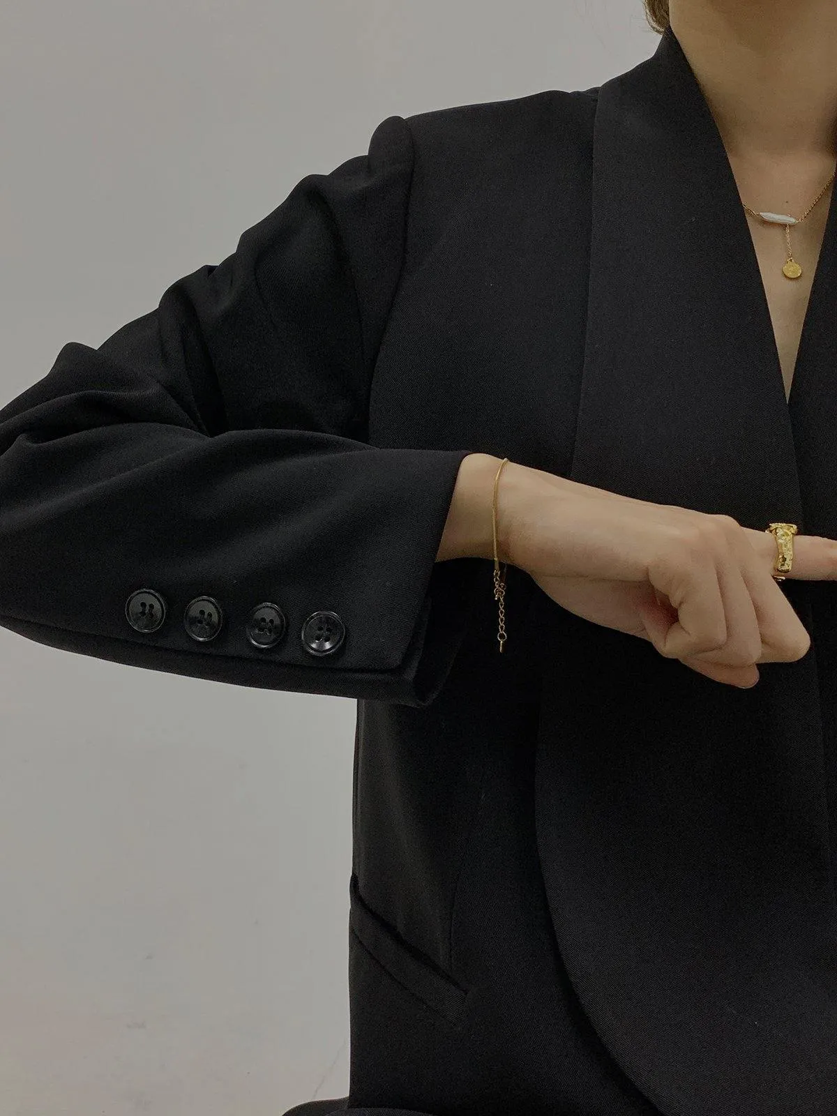 Casual Loose Blazer - Black