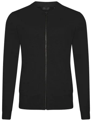 Clipper Zip Through Baseball Cardigan in Black - Dissident