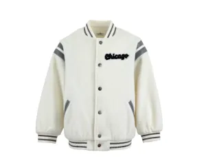 Cream Chicago Varsity Jacket