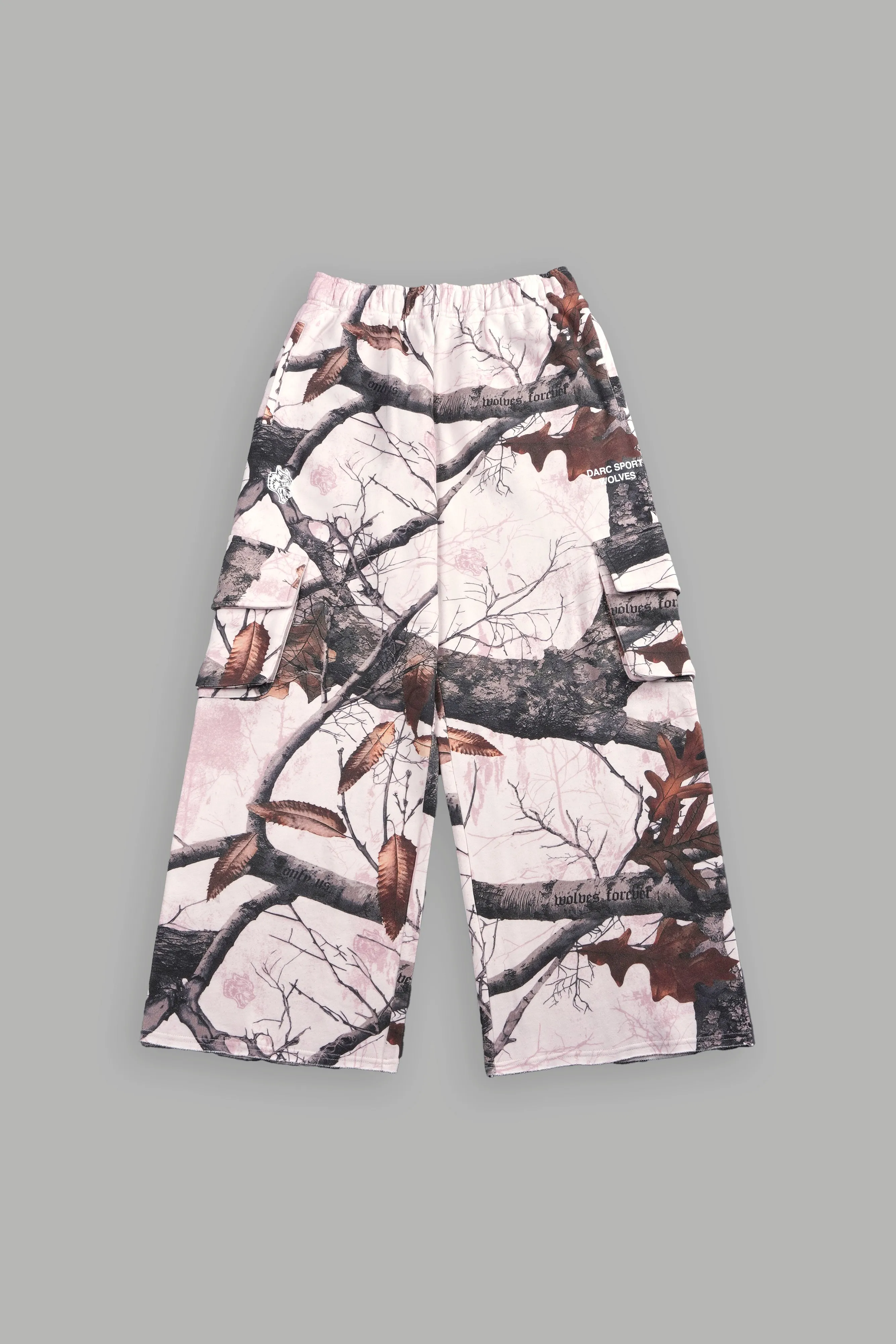 Darc Sport Wolves Durst Cargo Sweats in Baby Pink Woodland Camo