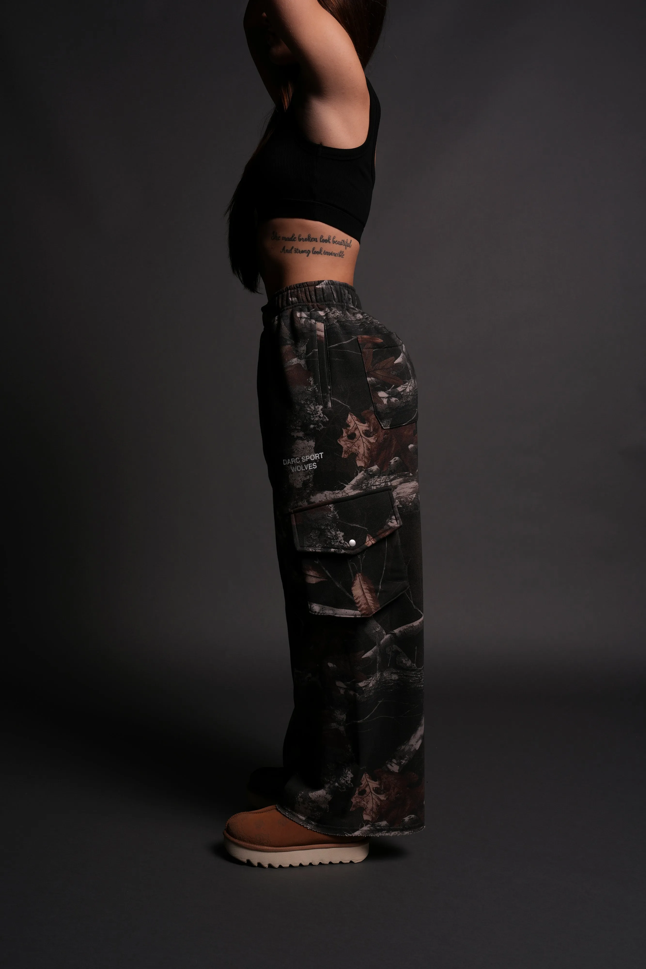 Darc Sport Wolves Durst Cargo Sweats in Darc Brown Woodland Camo