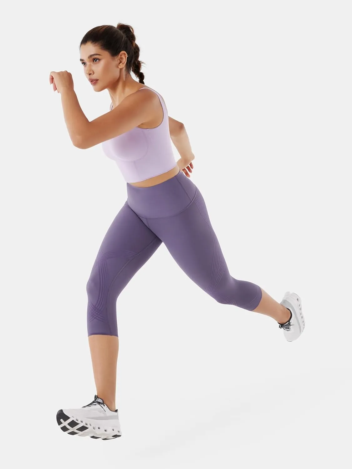 Fanka Body Sculpt Capri Leggings Reversible Wear Compression Leggings for Women Tummy Control Yoga Pants Workout