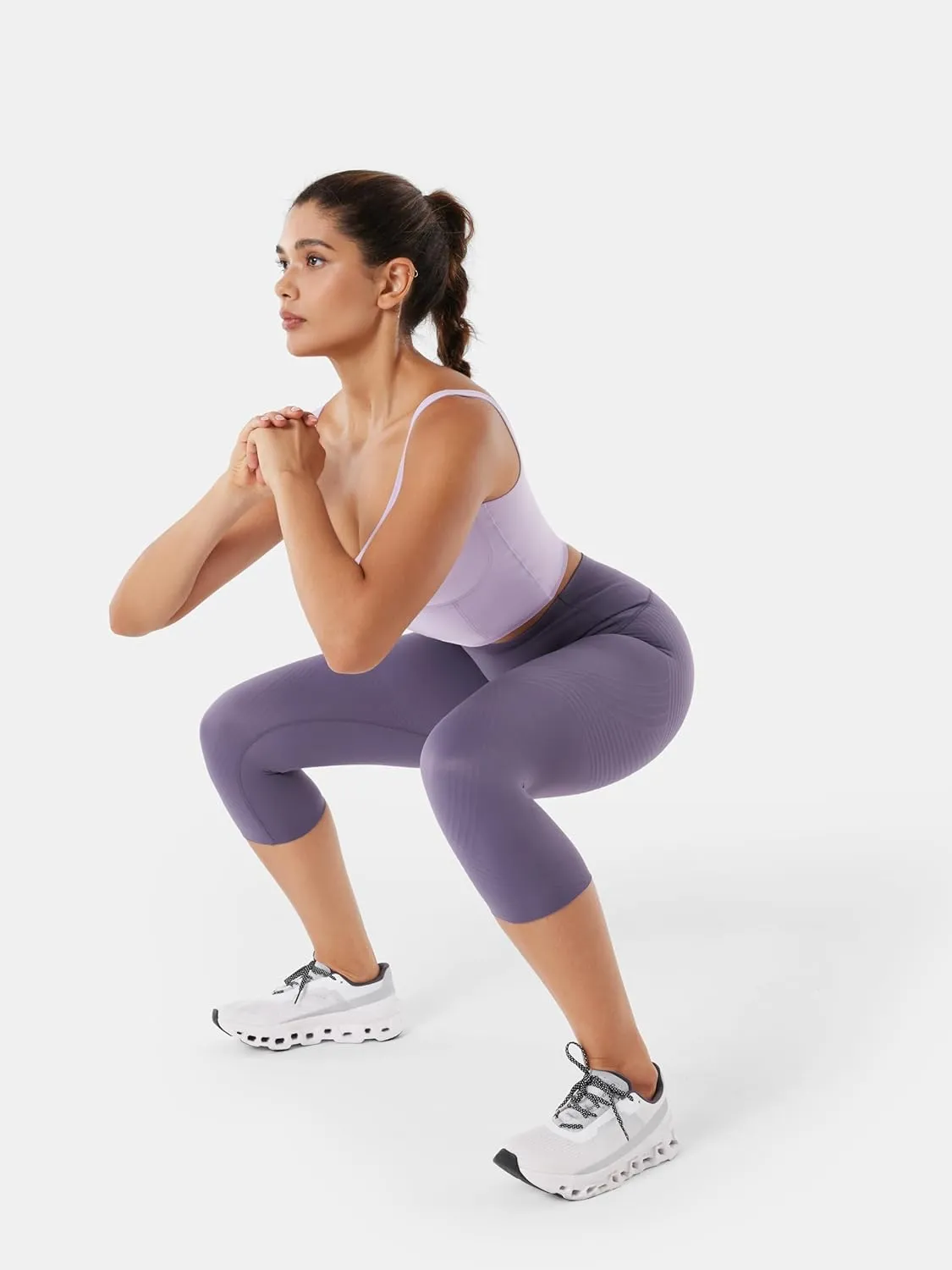Fanka Body Sculpt Capri Leggings Reversible Wear Compression Leggings for Women Tummy Control Yoga Pants Workout