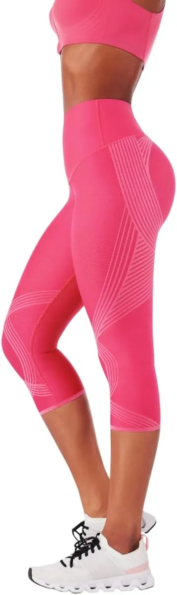 Fanka Body Sculpt Capri Leggings Reversible Wear Compression Leggings for Women Tummy Control Yoga Pants Workout
