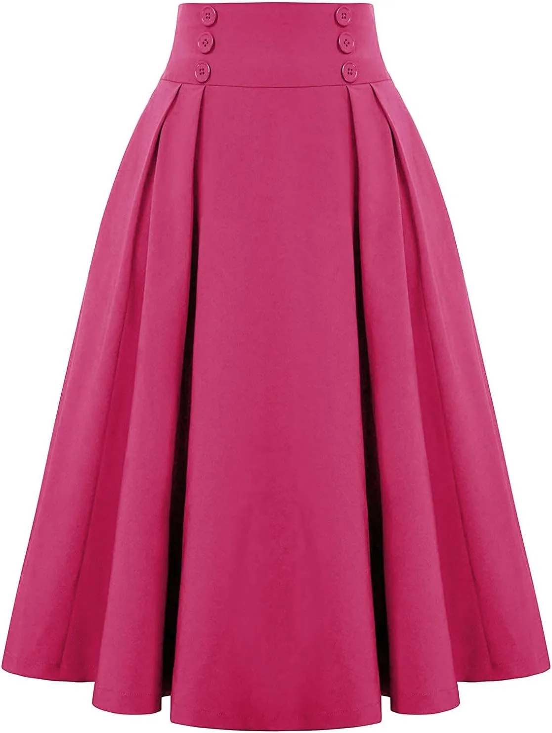 High Waisted Midi Skirt Women Vintage Skirts A Line Swing Skirt Elegant Maxi Skirts Dressy Skirt Elastic Summer Skirt
