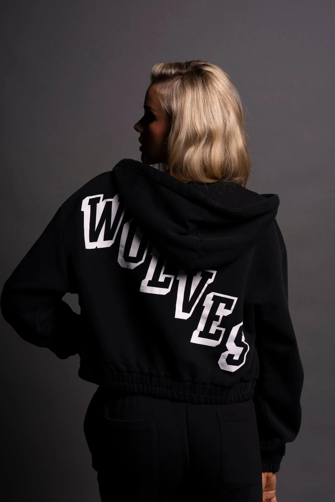 Journey "Chambers" (Cropped) Zip Hoodie in Black