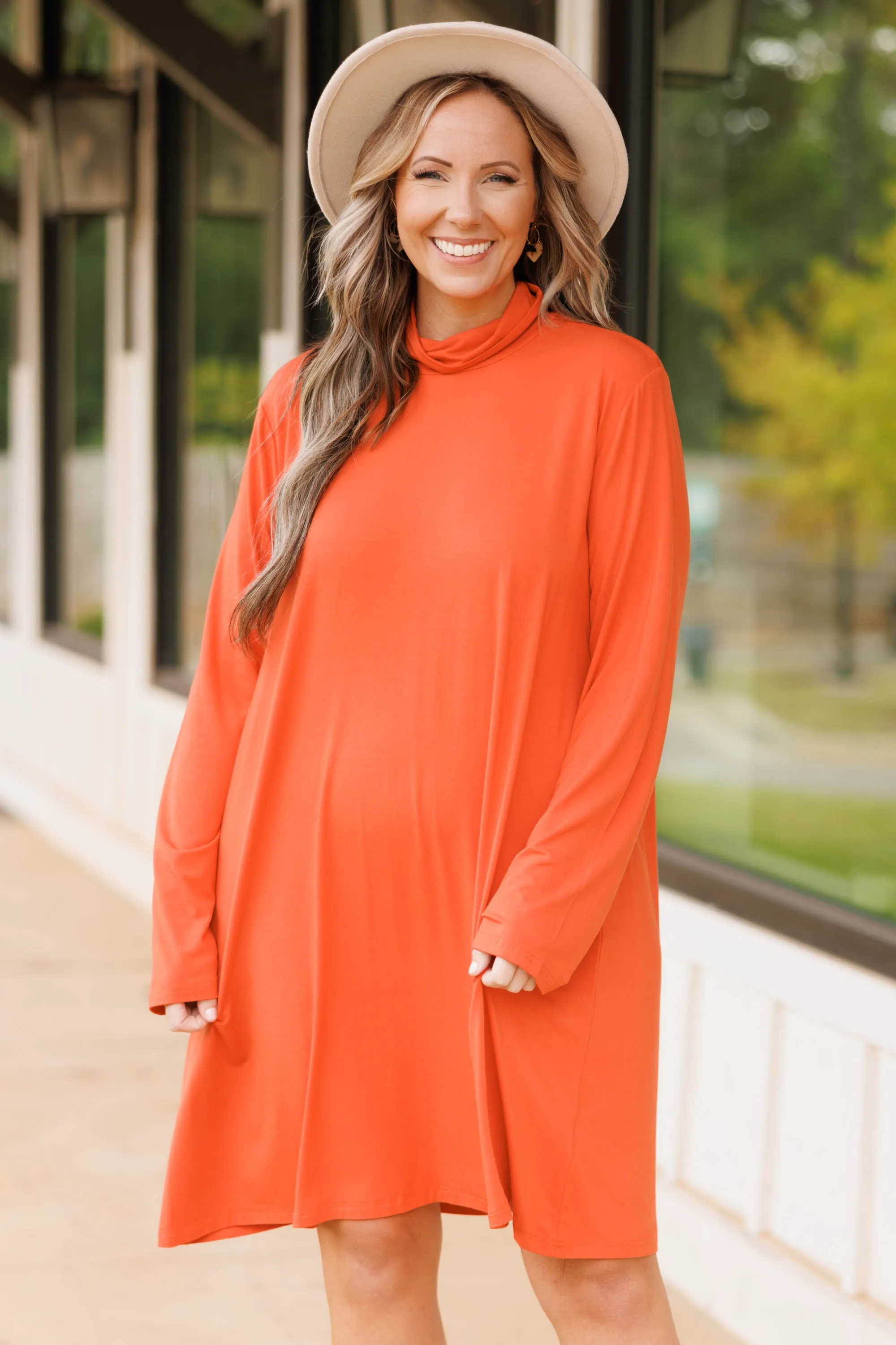 Keeping Toasty Dress, Rust