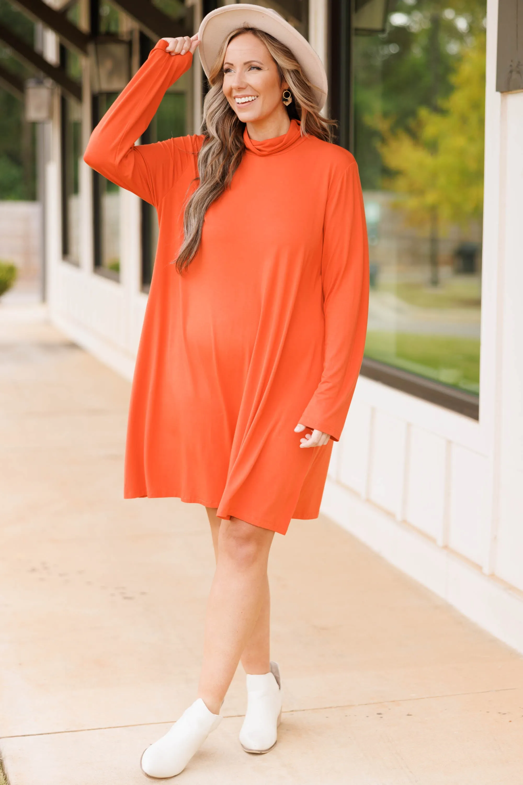 Keeping Toasty Dress, Rust