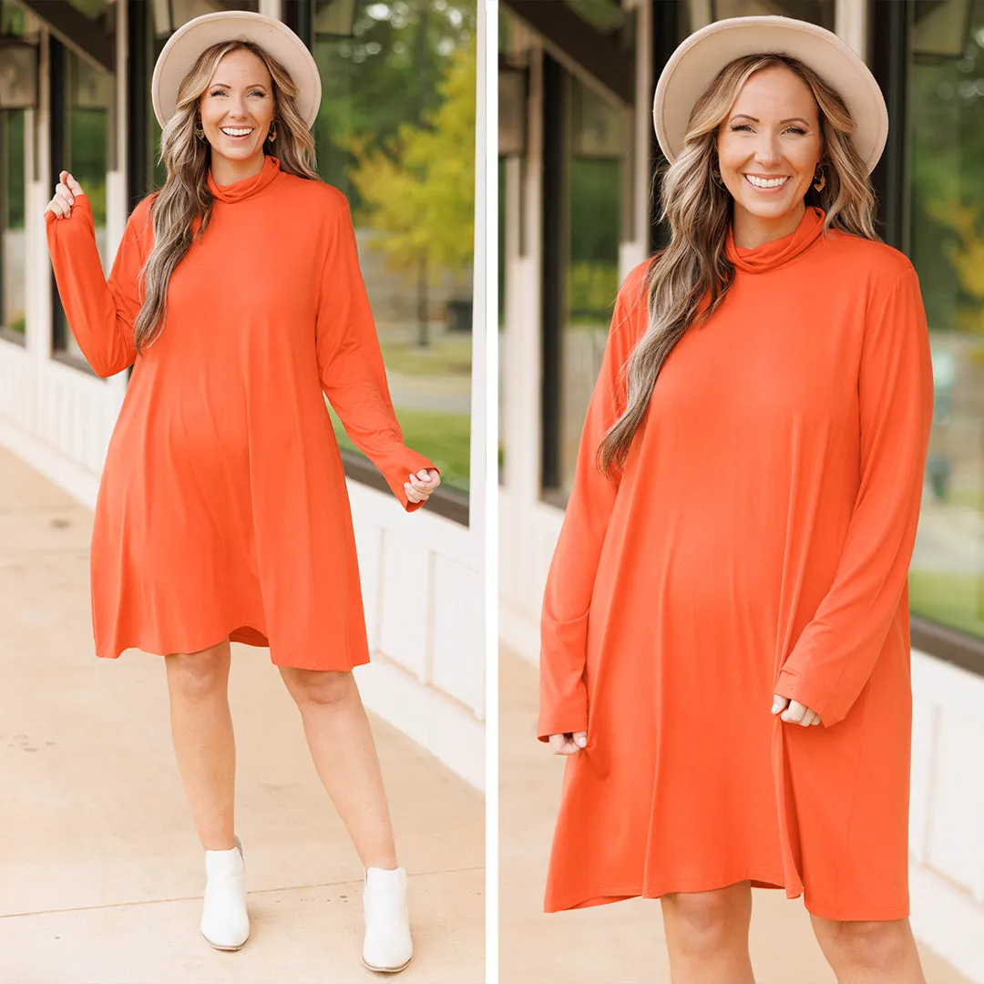 Keeping Toasty Dress, Rust