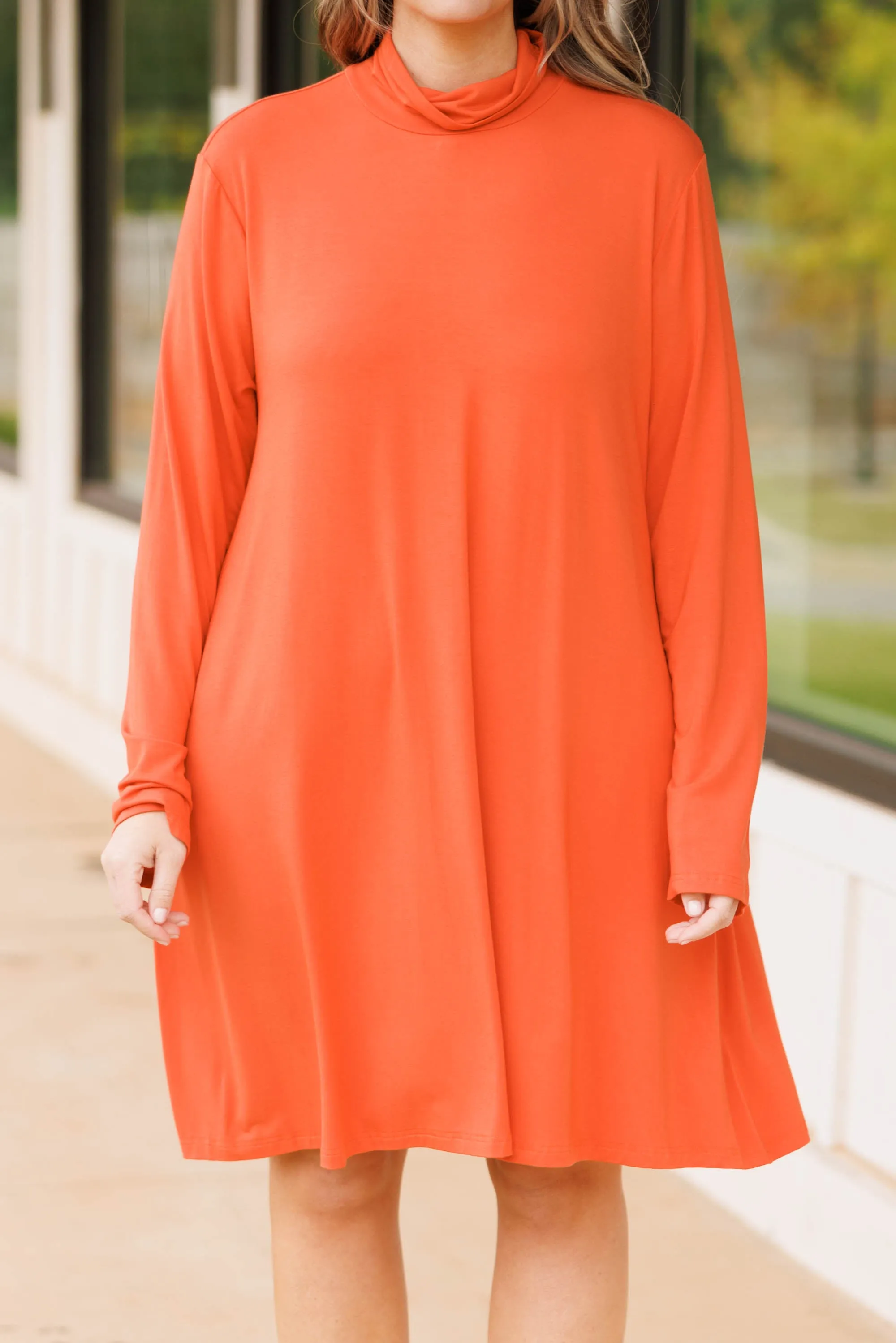 Keeping Toasty Dress, Rust