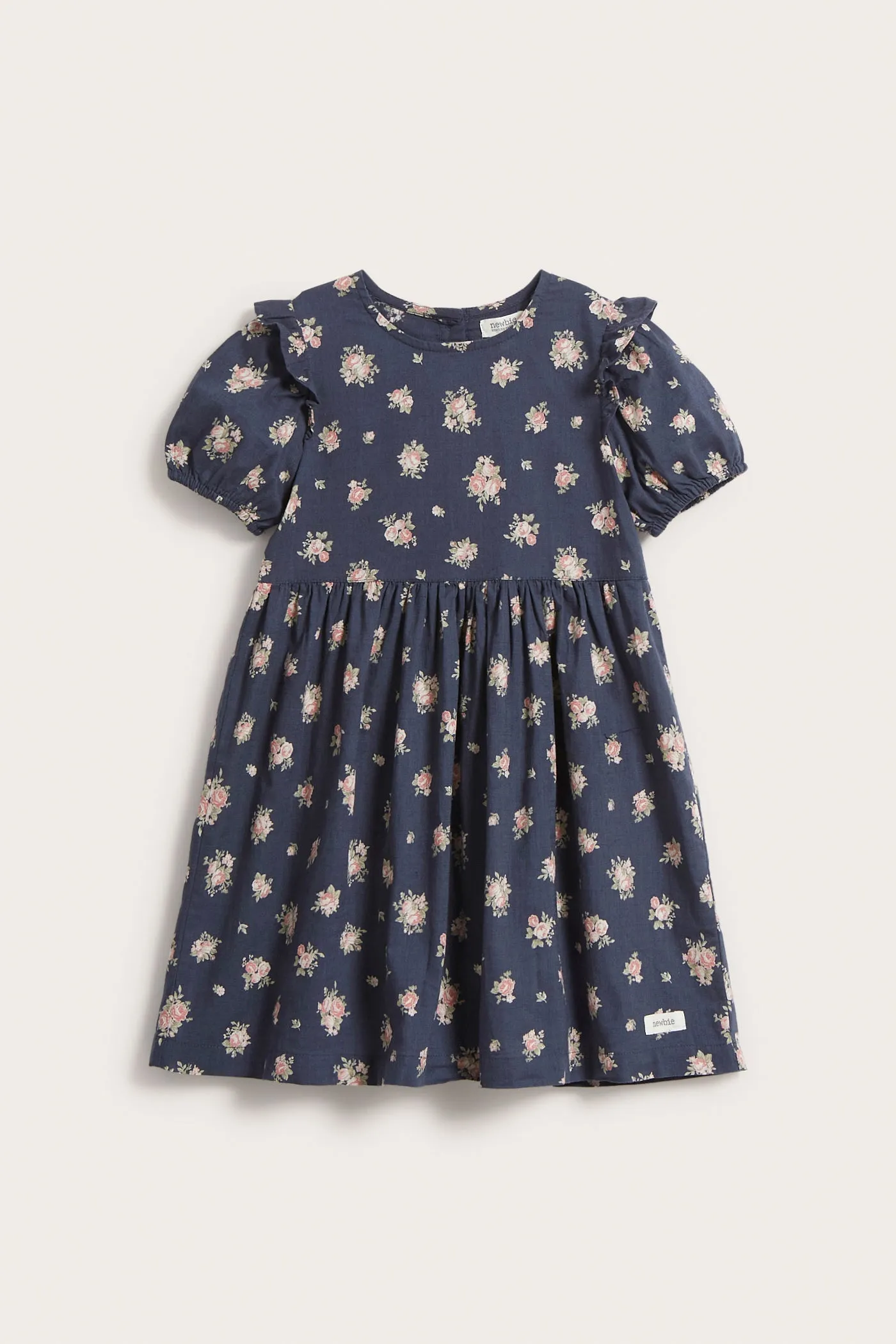 Kids blue floral cotton dress