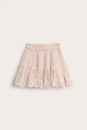 Kids' pink mesh skirt
