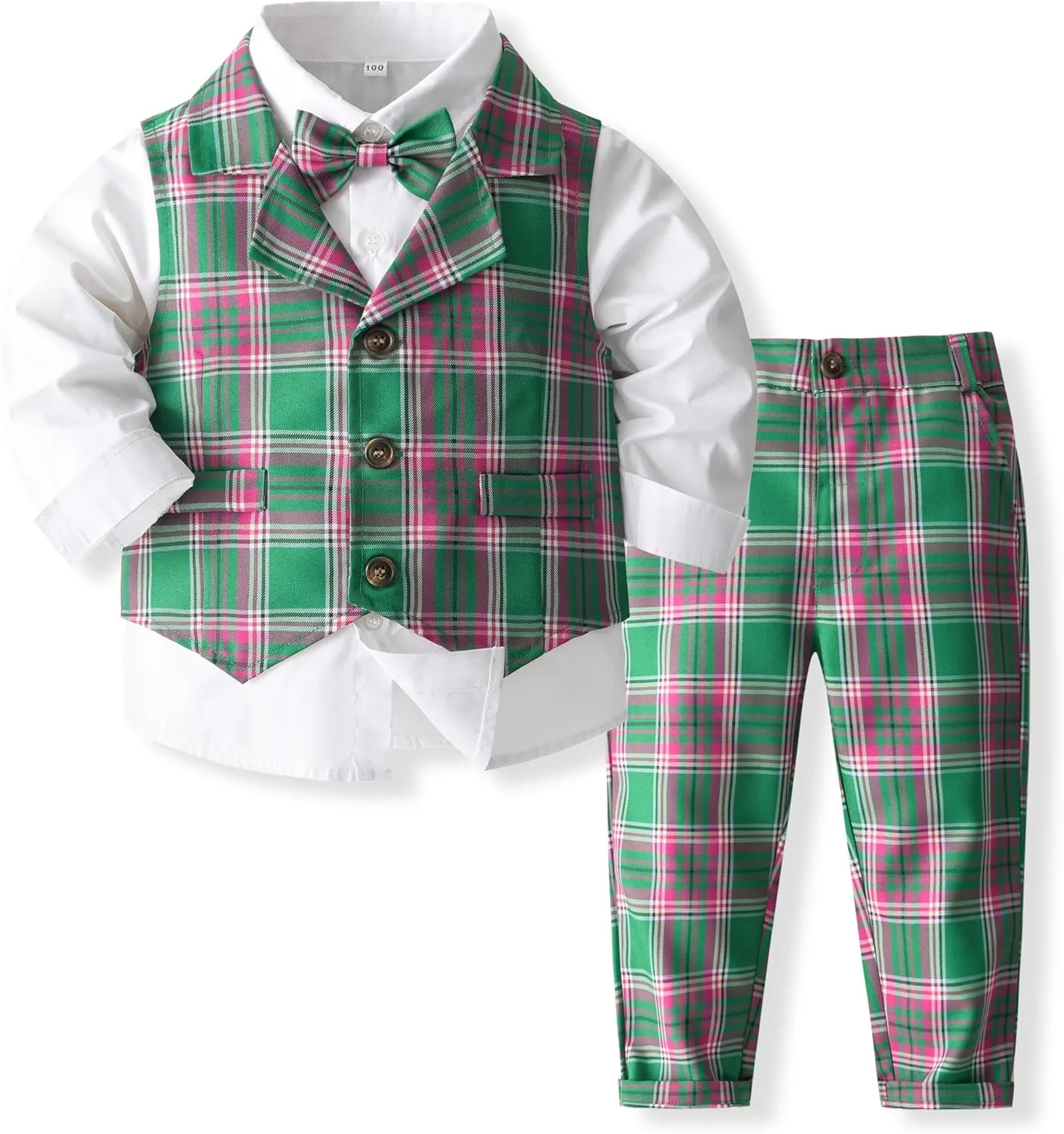 Kimocat Baby Boy Clothes Outfit Suit Long Sleeve Gentleman Tuxedo Vest Wedding Birthday Party Suit