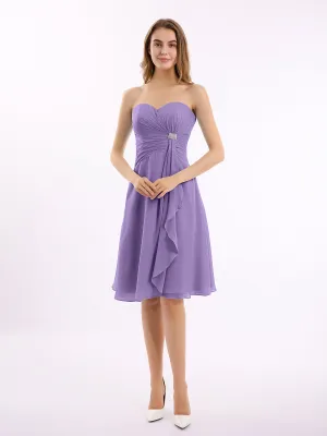 Knee Length Chiffon Dress with Sweetheart Neck-Tahiti Plus Size