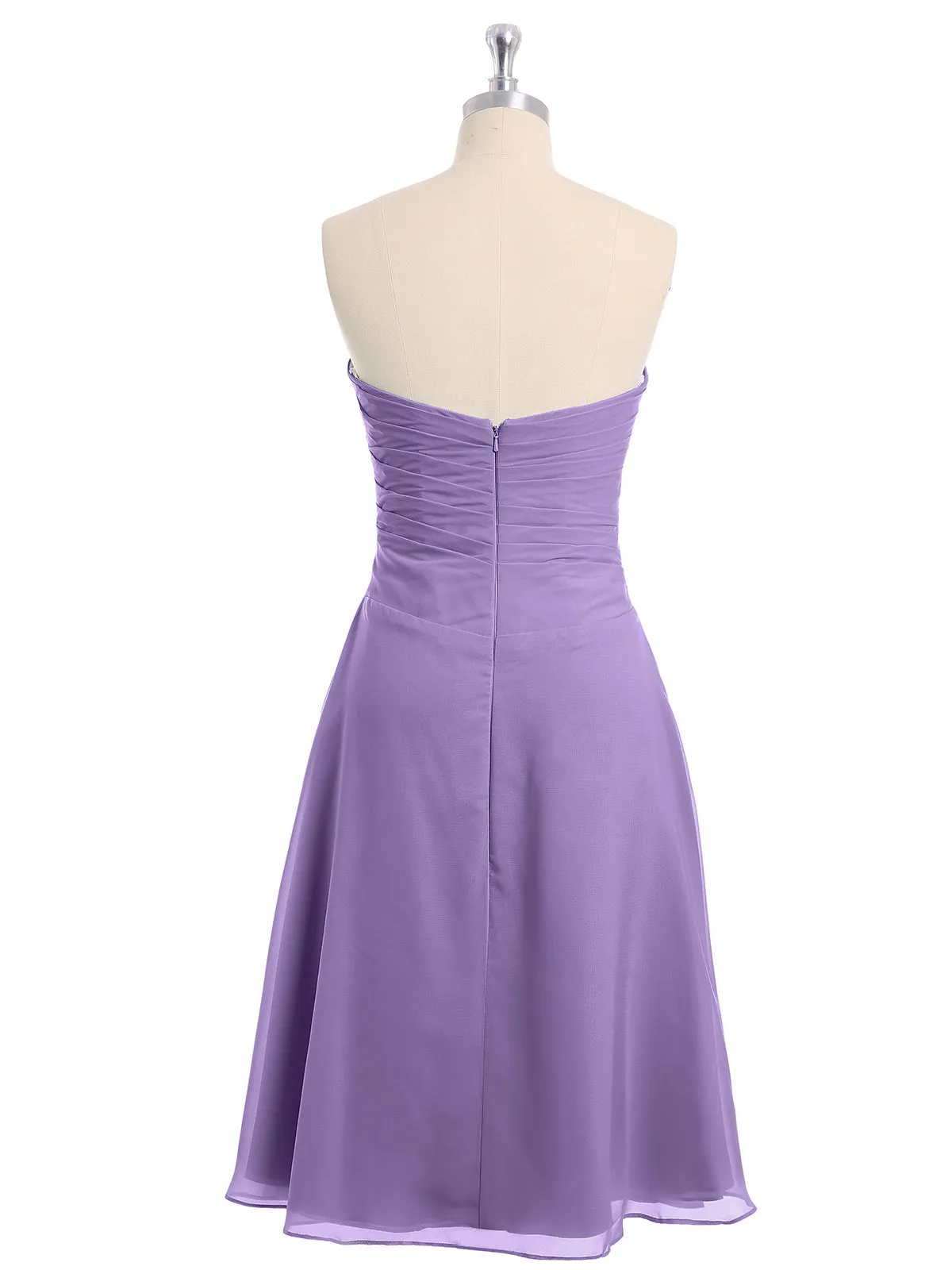 Knee Length Chiffon Dress with Sweetheart Neck-Tahiti Plus Size