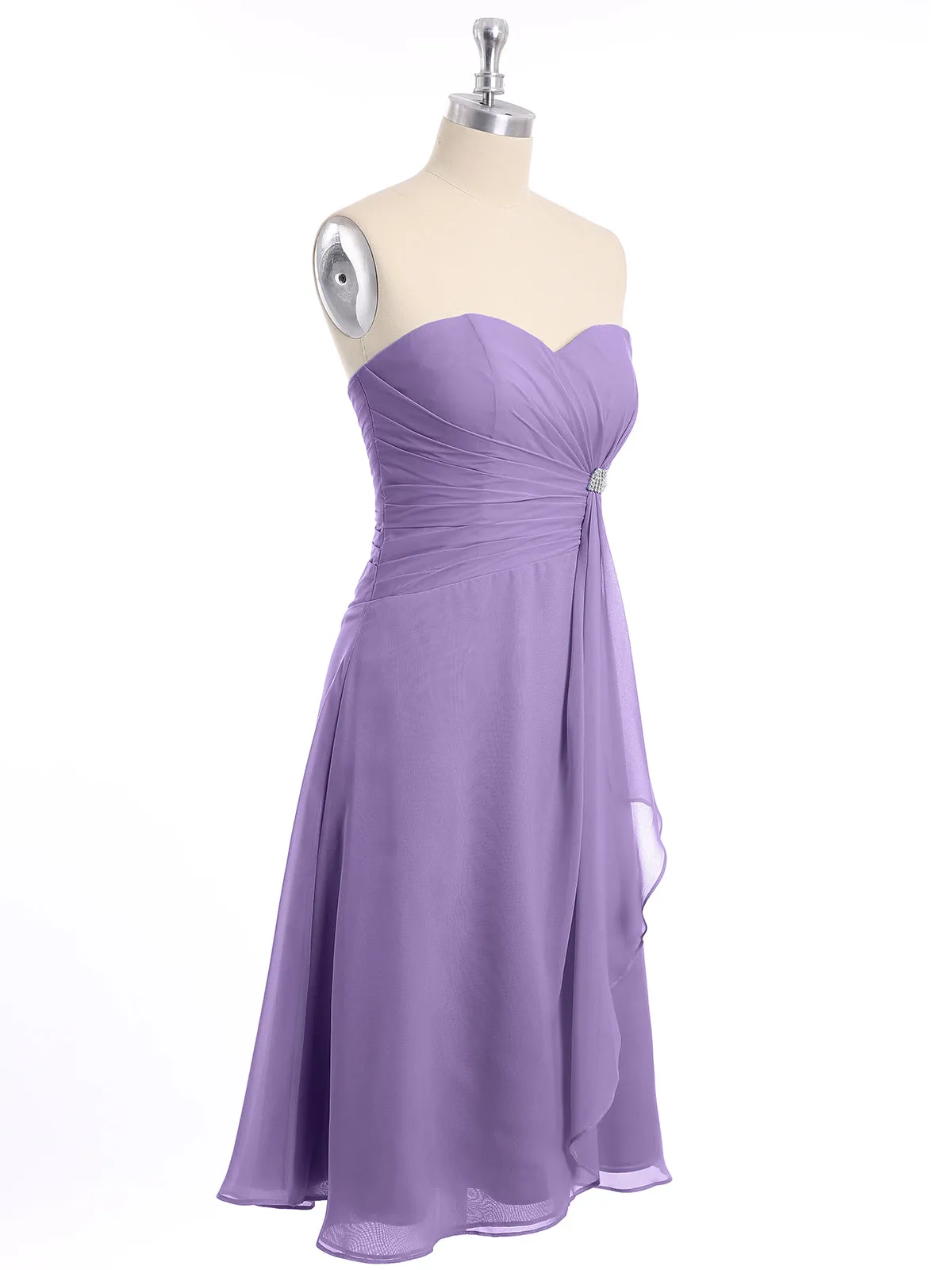 Knee Length Chiffon Dress with Sweetheart Neck-Tahiti Plus Size