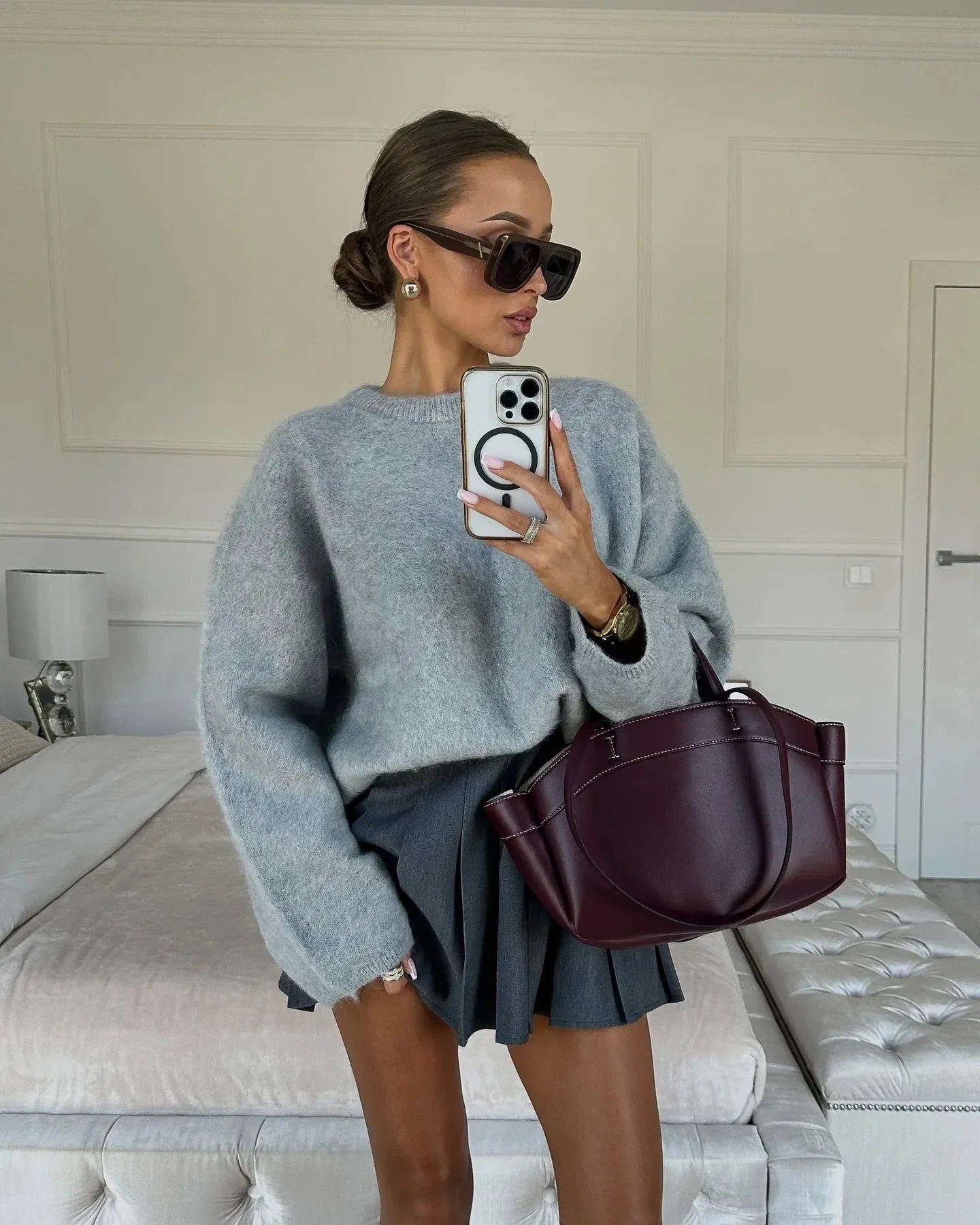 Knitted Long Sleeved O-neck Casual Knitted Sweater Women Fashion Solid Versatile Elegant  Sweaters Commute Street Pullover