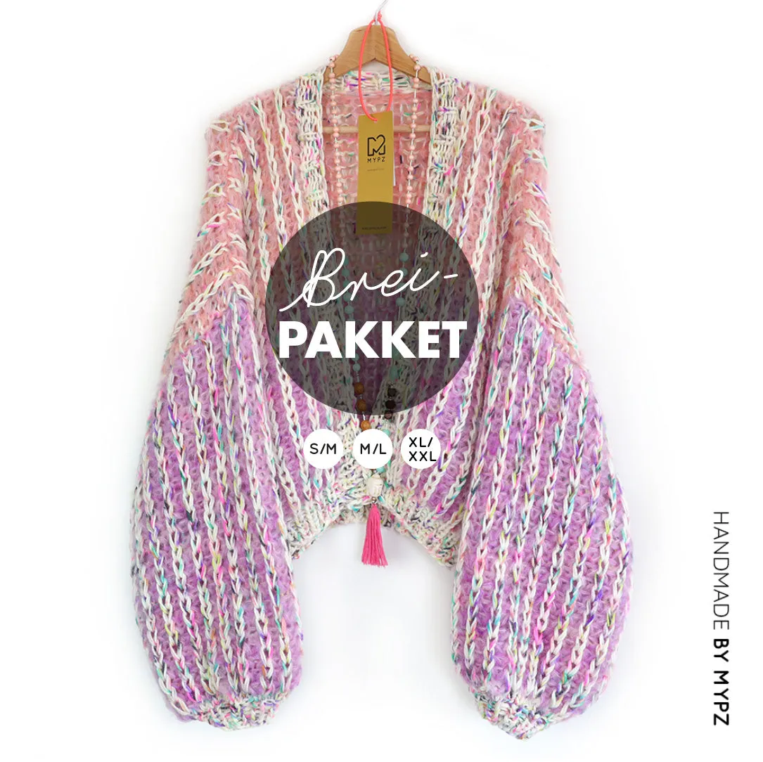Knitting Kit – MYPZ Short Chunky Mohair Rib Cardigan Blush No.12 (ENG-NL)