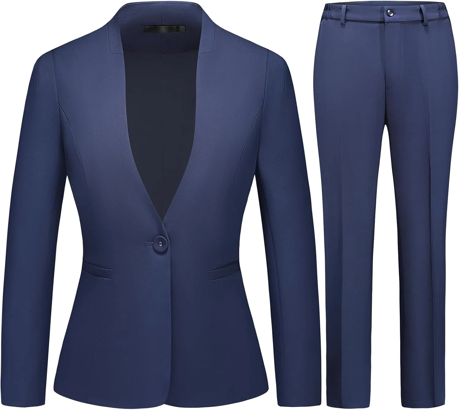 Lamgool Womens Pant Suit 2 Pieces Business Casual Outfits Lady's Blazer Jacket and Pants Set for Work