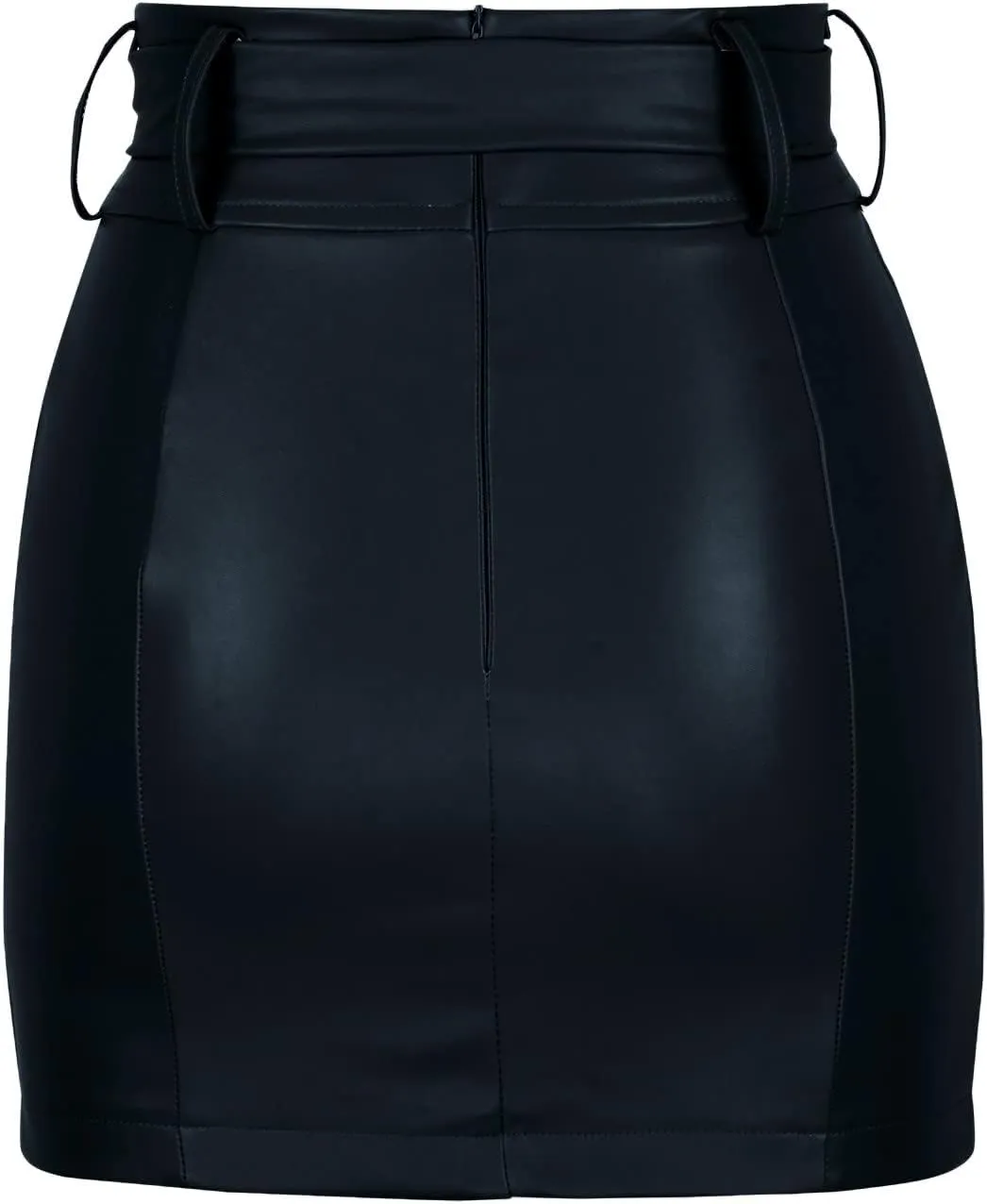 Leather Mini Skirts for Women Solid Color Sexy Zipper Up Bow High Waisted Skirt Classic High Waisted Skirt