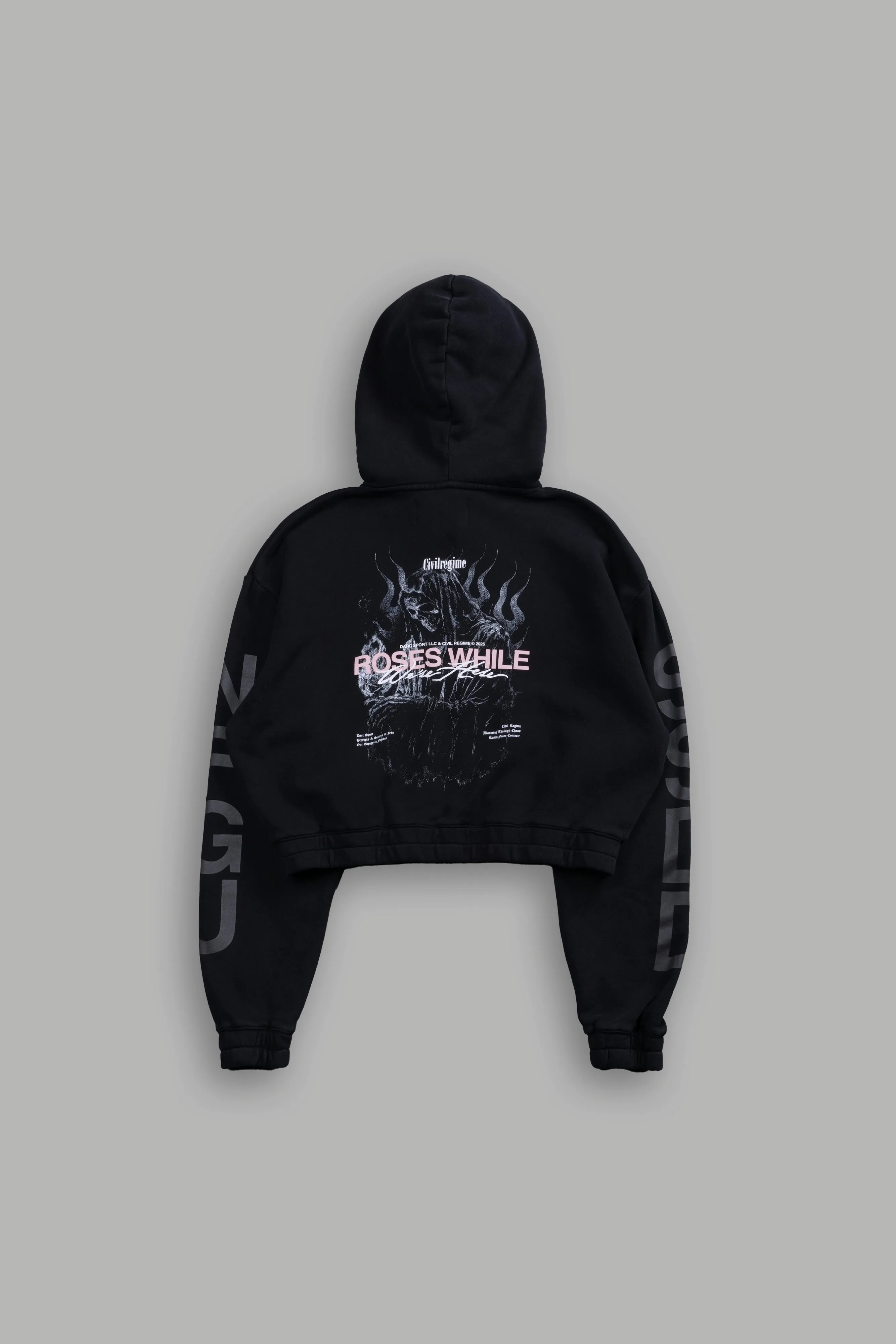 Life and Death "Chambers" (Cropped) Zip Hoodie in Black