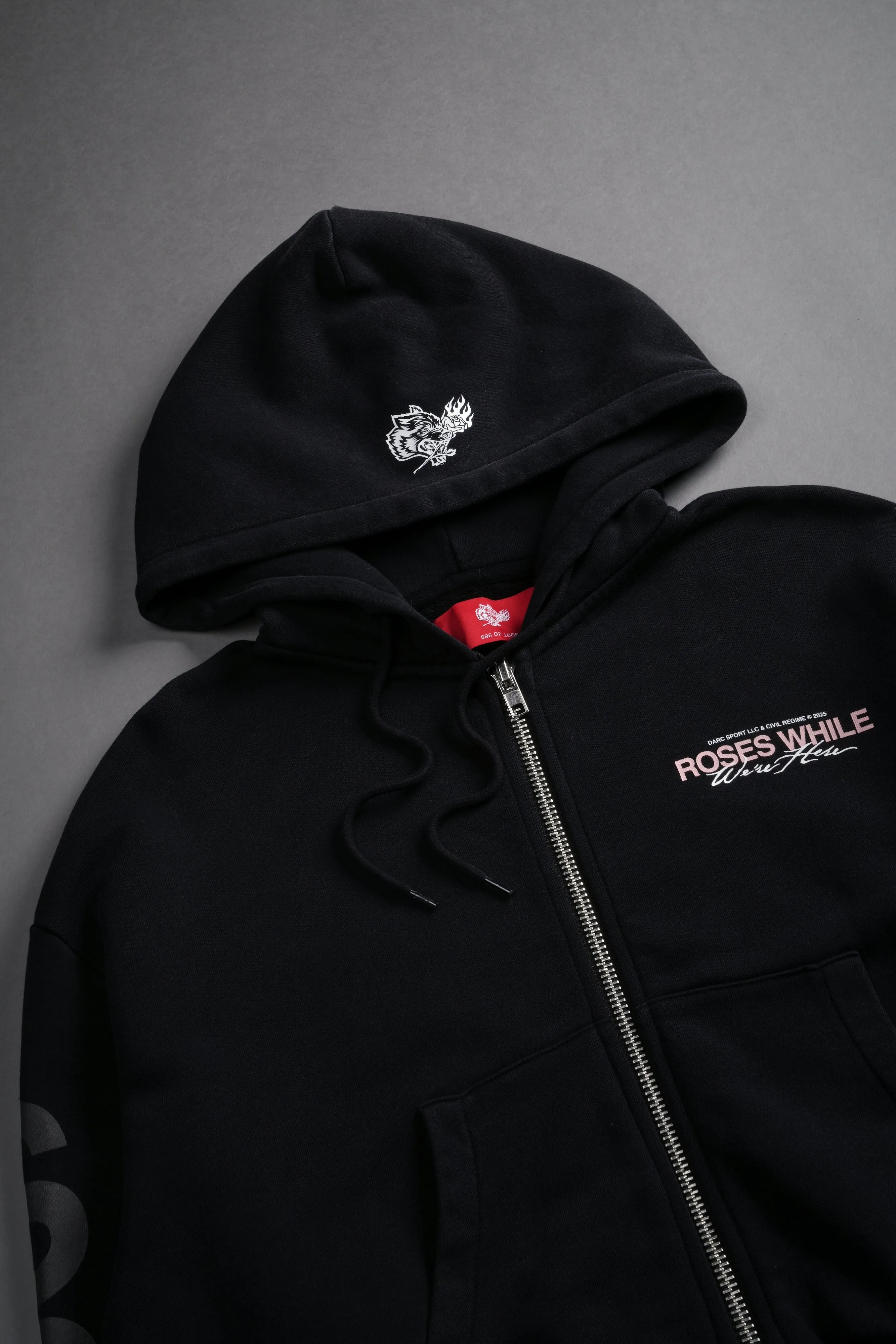 Life and Death "Chambers" (Cropped) Zip Hoodie in Black