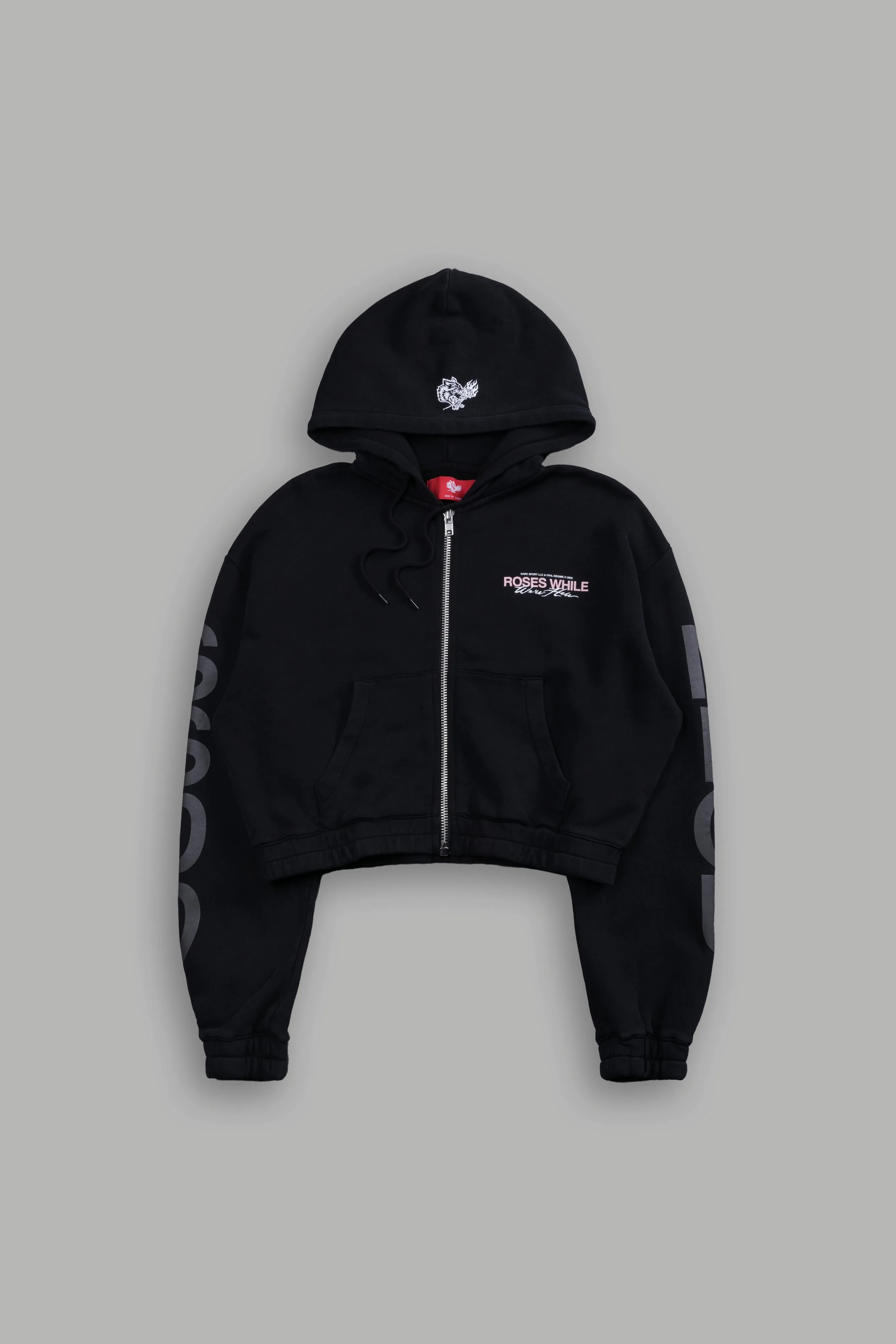 Life and Death "Chambers" (Cropped) Zip Hoodie in Black