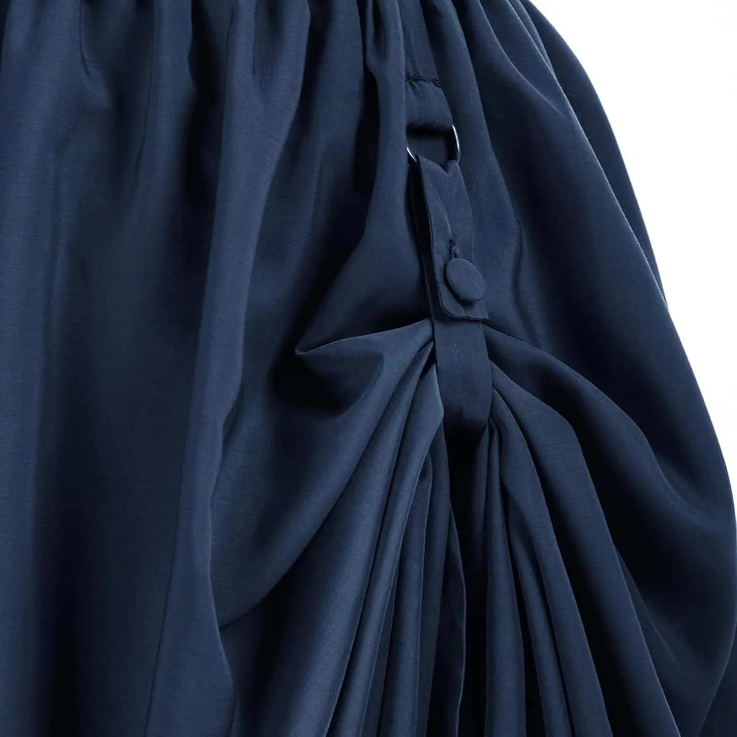 Maxi Long Skirt for Women Vintage Renaissance High Waist Double Layered Skirts Side Ruched Lace Hem Retro Skirt