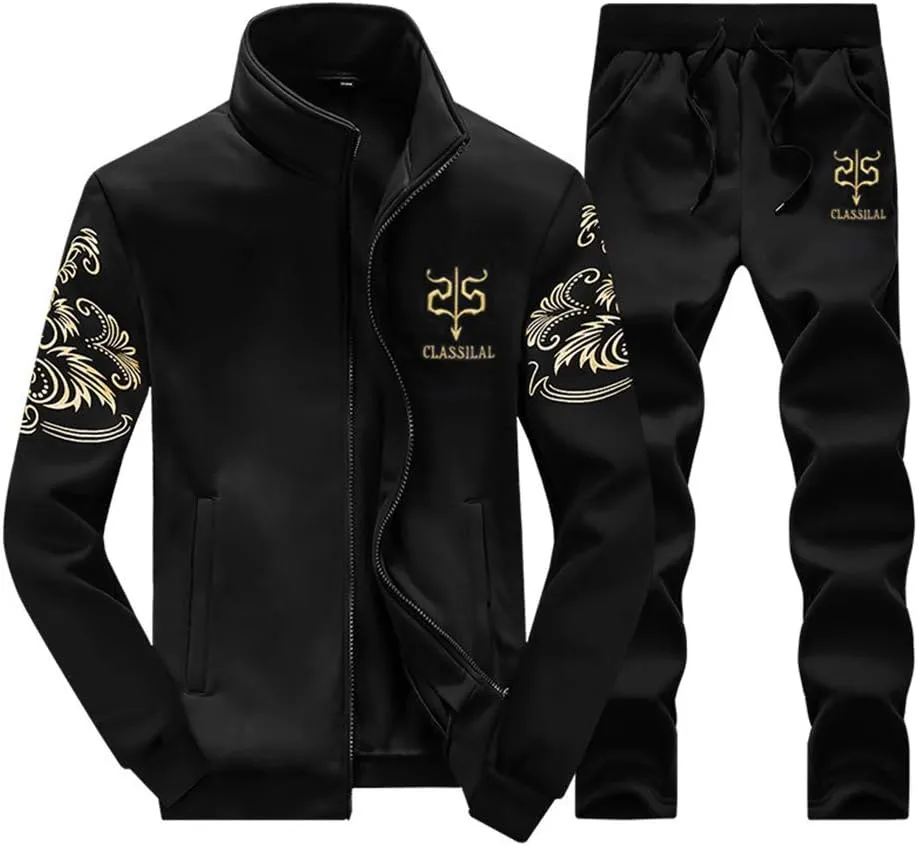 Men Tracksuit 2 Piece Outfits Set Sportwear Trainingspak Jacket Coat & Pant Tracksuits Sets