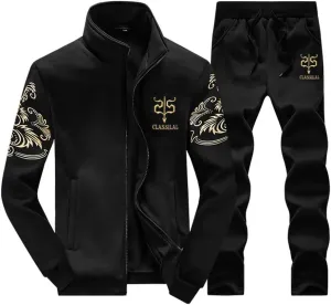 Men Tracksuit 2 Piece Outfits Set Sportwear Trainingspak Jacket Coat & Pant Tracksuits Sets