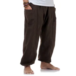 Men's Pinstripe Harem Pants Mahogany Brown