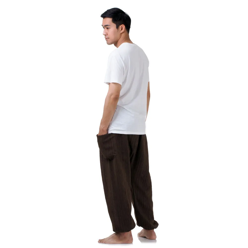 Men's Pinstripe Harem Pants Mahogany Brown