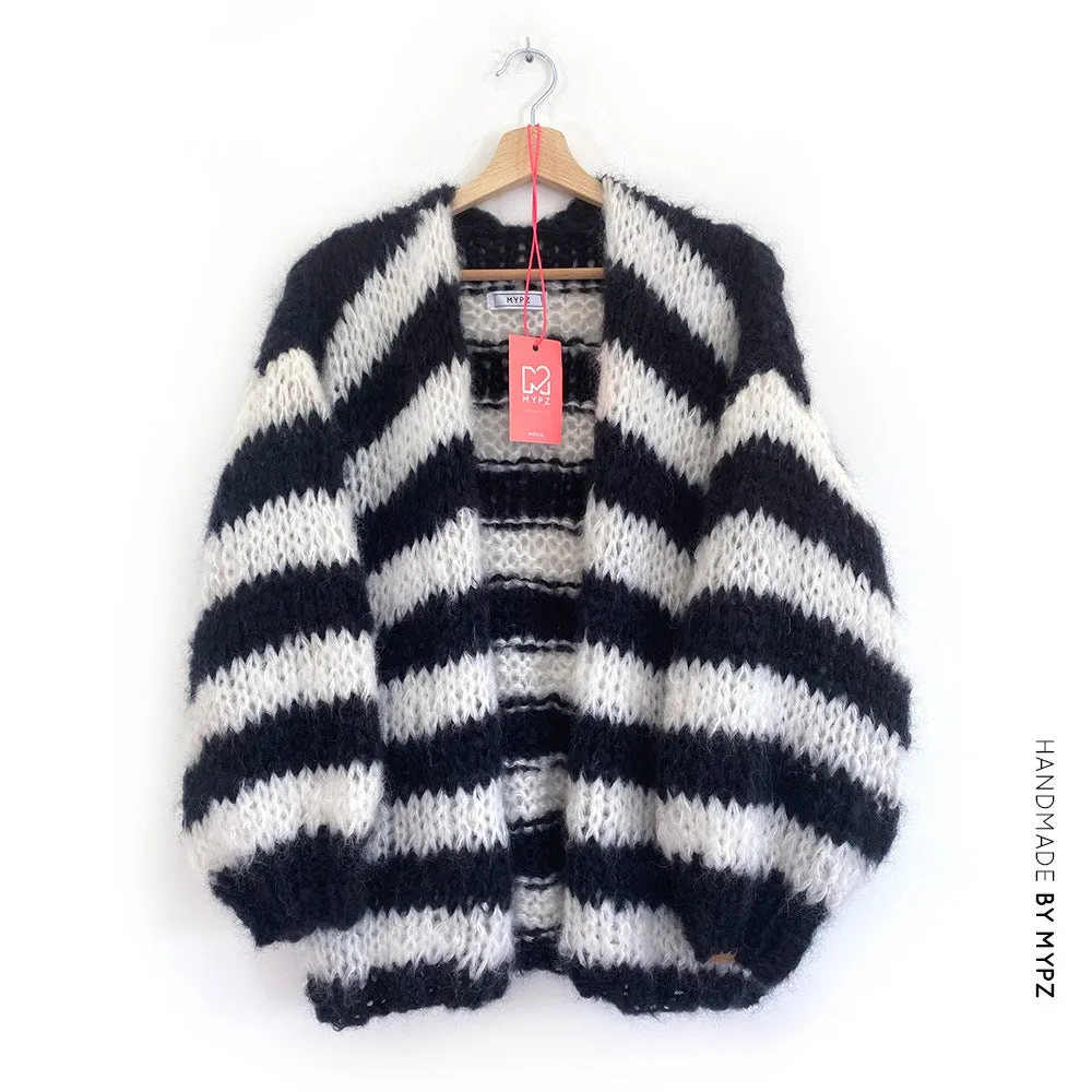 MYPZ Chunky Black & White Mohair Cardigan